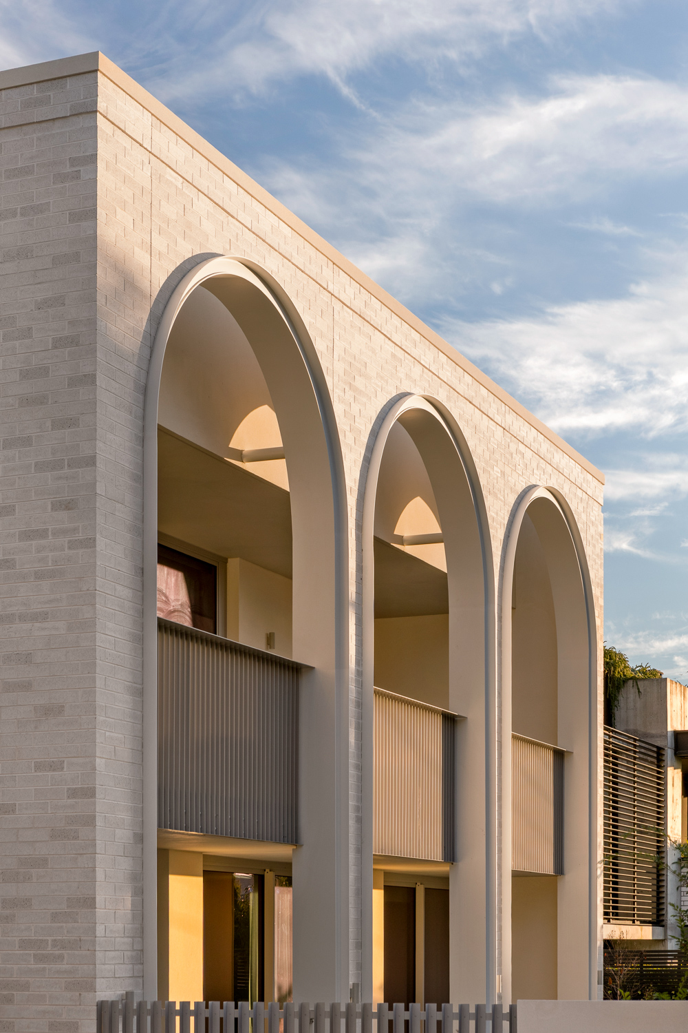 Architectural arched facade detail